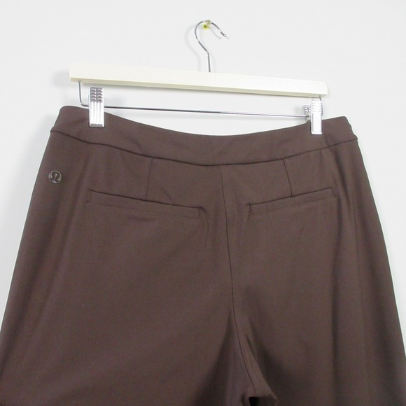 Lululemon Tapered Leg Mid-Rise Pants Women L Brown 7/8 Length Crop Espresso 356 - Picture 3 of 13